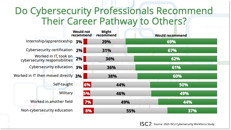 Do Cybersecurity Professionals Recommend Their Career Pathway to Others?