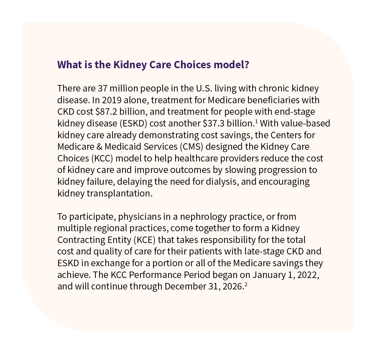 Kidney care choices explanation