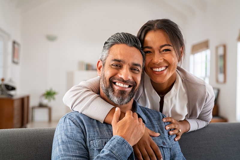 Latin couple sitting together