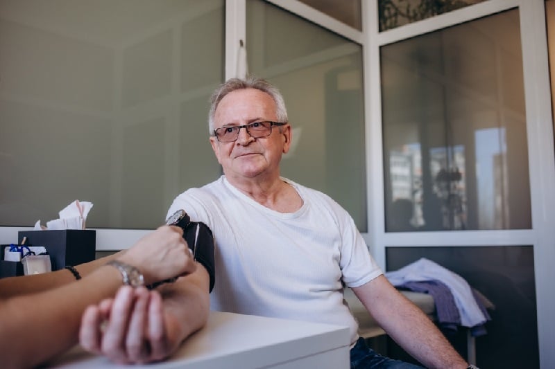 Man getting a blood pressure reading