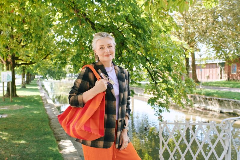 Woman in her 50s out walking