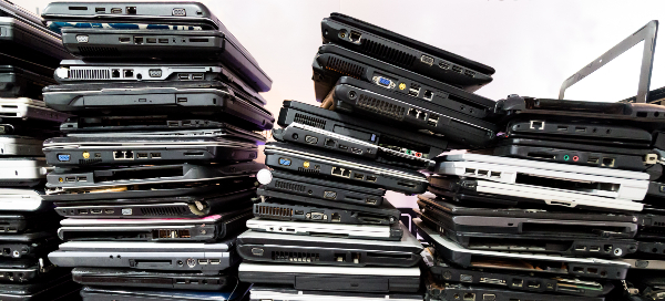 Stacks of office equipment