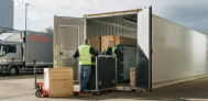 Crozier employees filling storage container