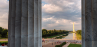 view of the Washington Monument at sunset