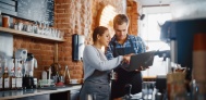 Retail workers in discussion