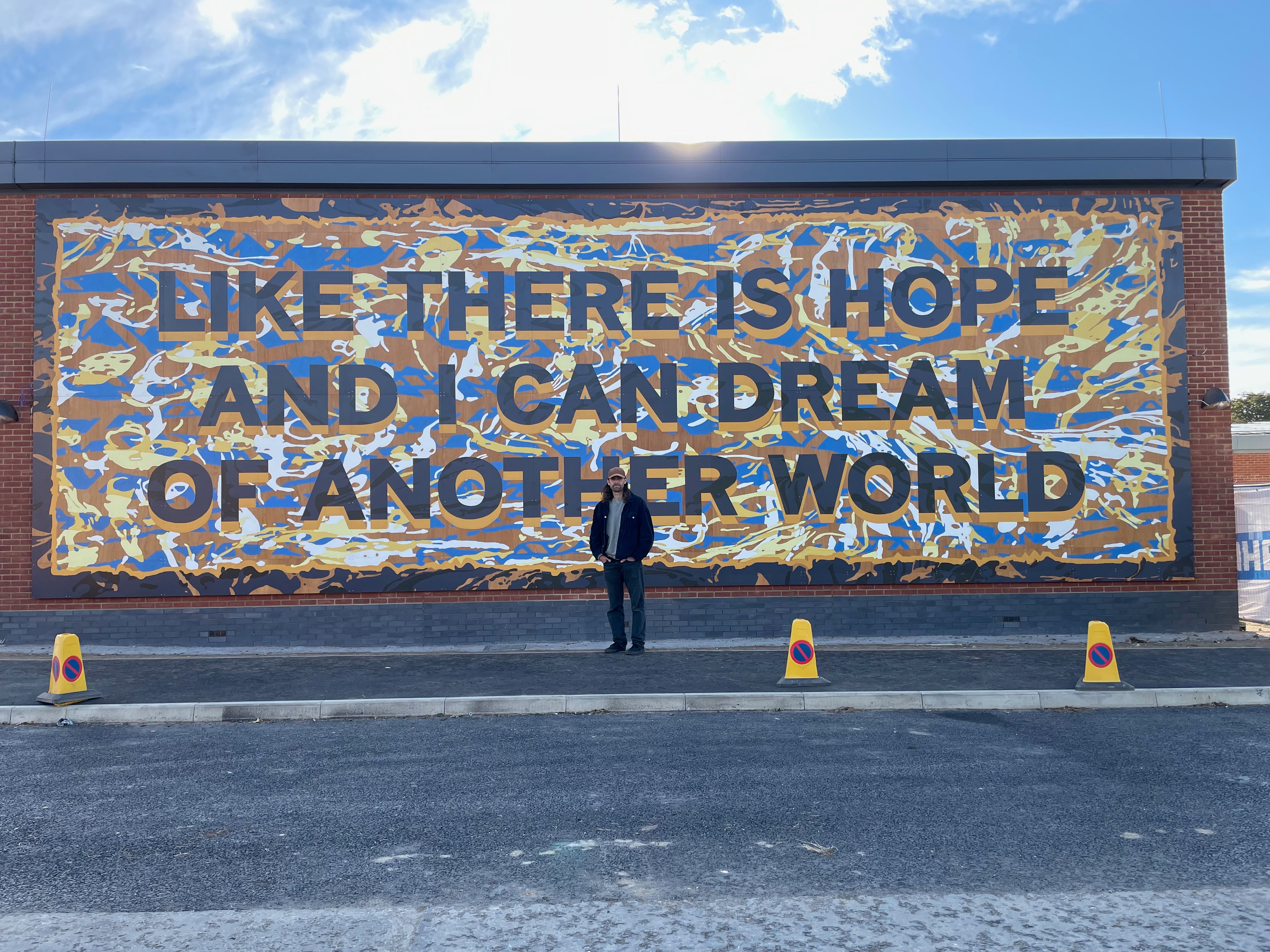 Mark Titchner’s artwork outside Hellesdon Hospital