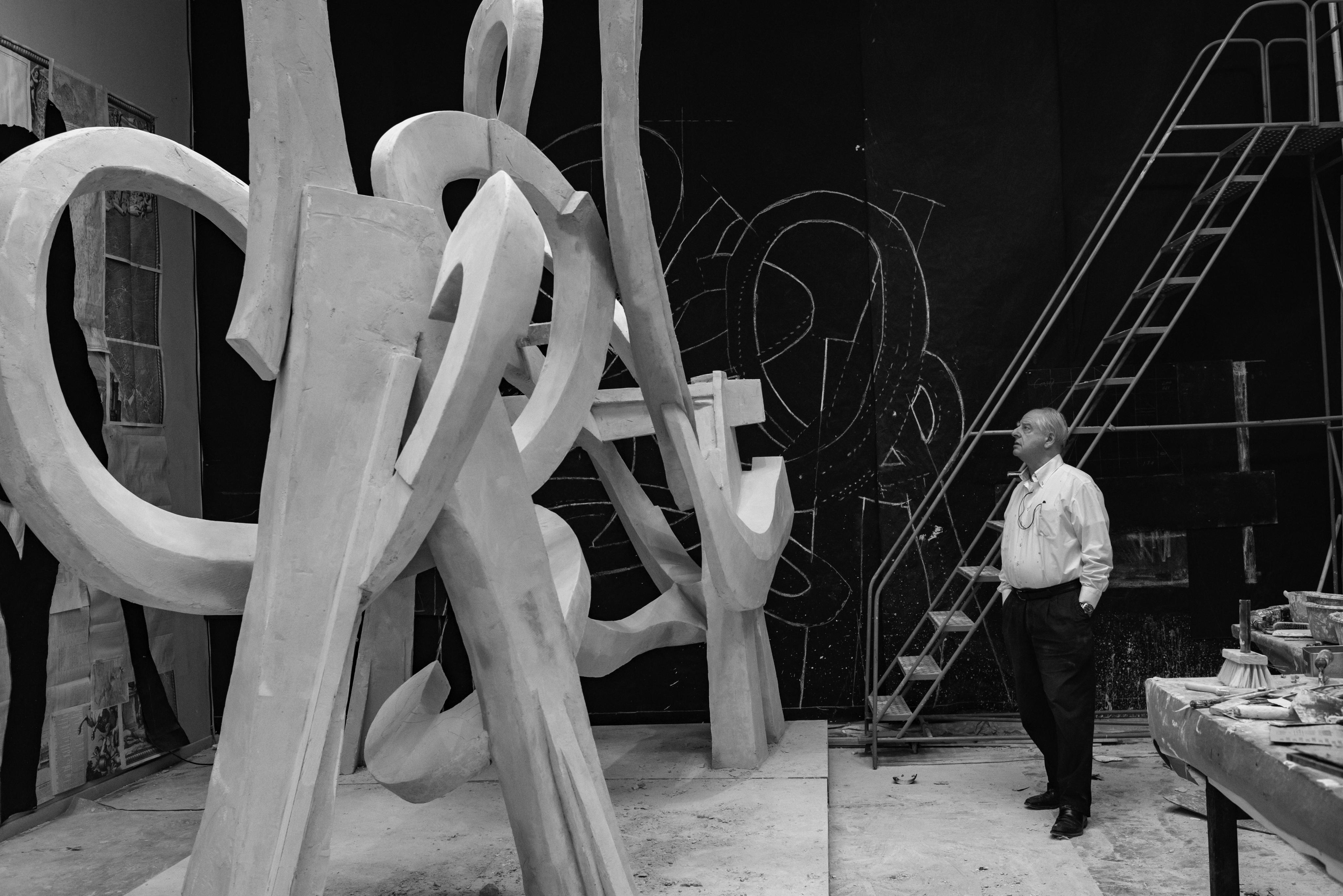 William Kentridge in his studio with Laocoon Johannesburg 2021.