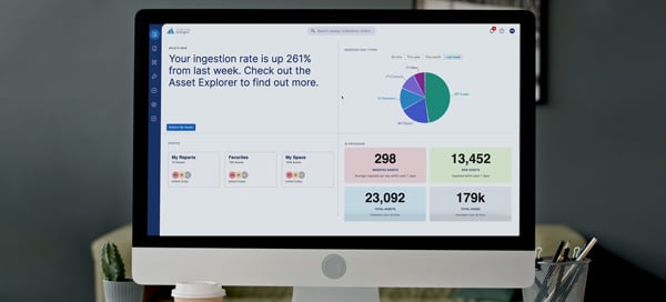 Computer displaying graphs
