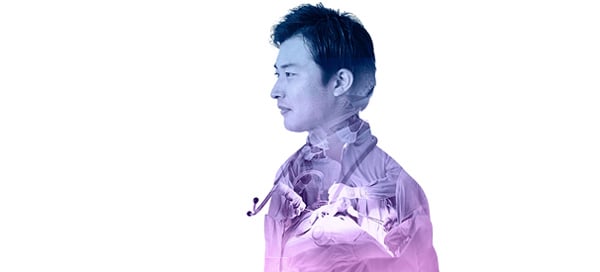 Purple gradient male doctor
