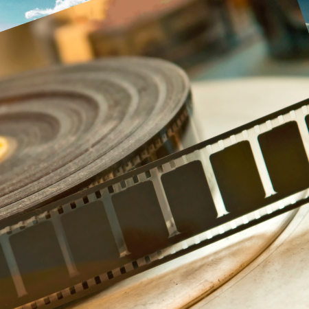 old media film wrapped like a wheel