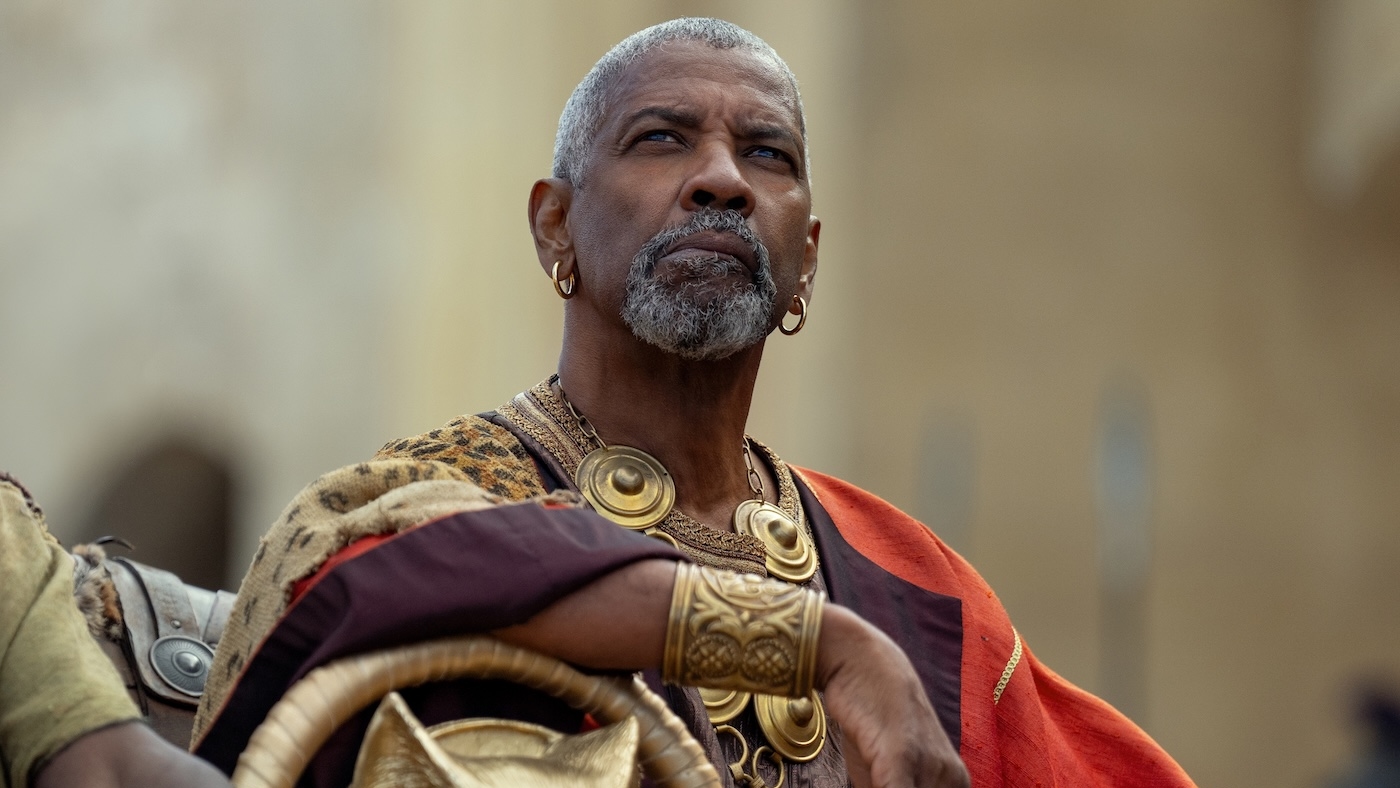 Denzel Washington in Gladiator II. Photo courtesy of Paramount Pictures Corporation.