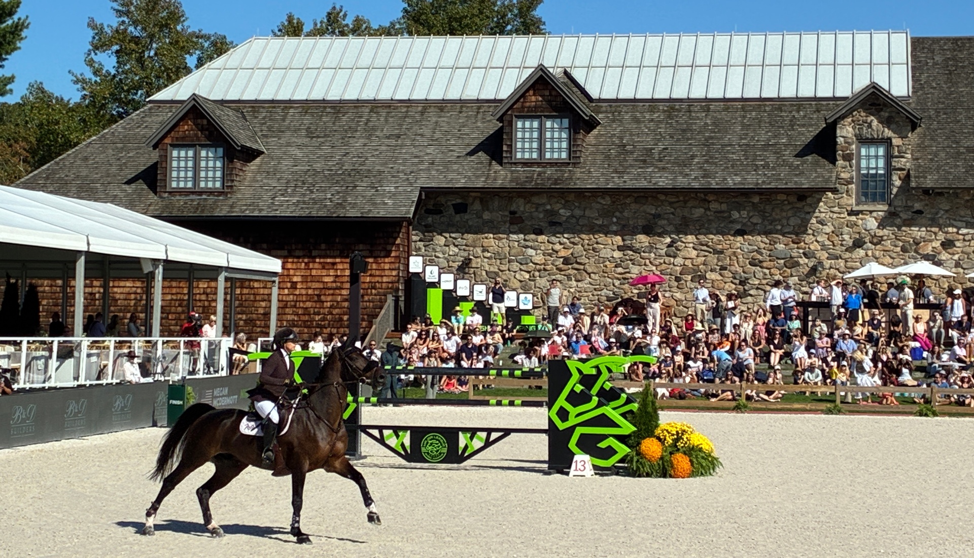 Horse and rider on the obstacle course