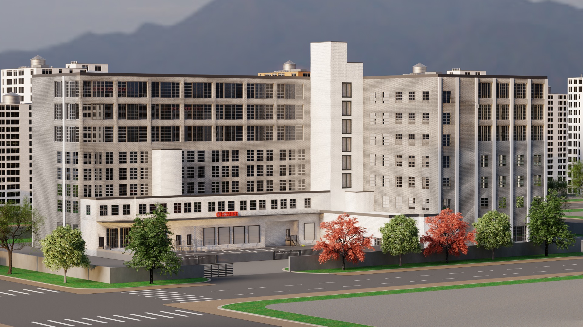 Packard Motor Building rendering