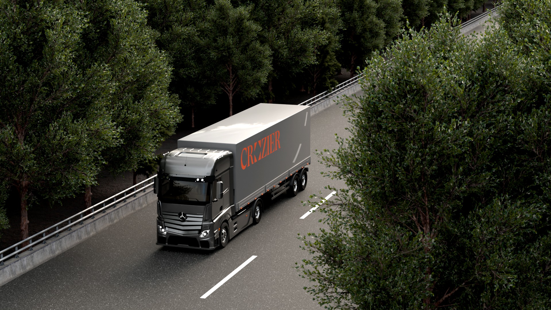 Crozier truck on highway