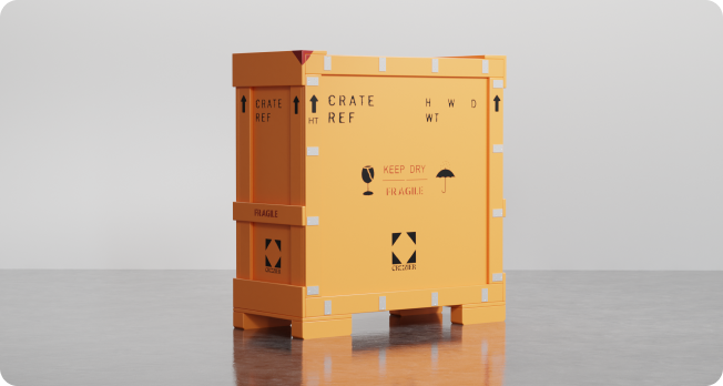 Museum crate rendering