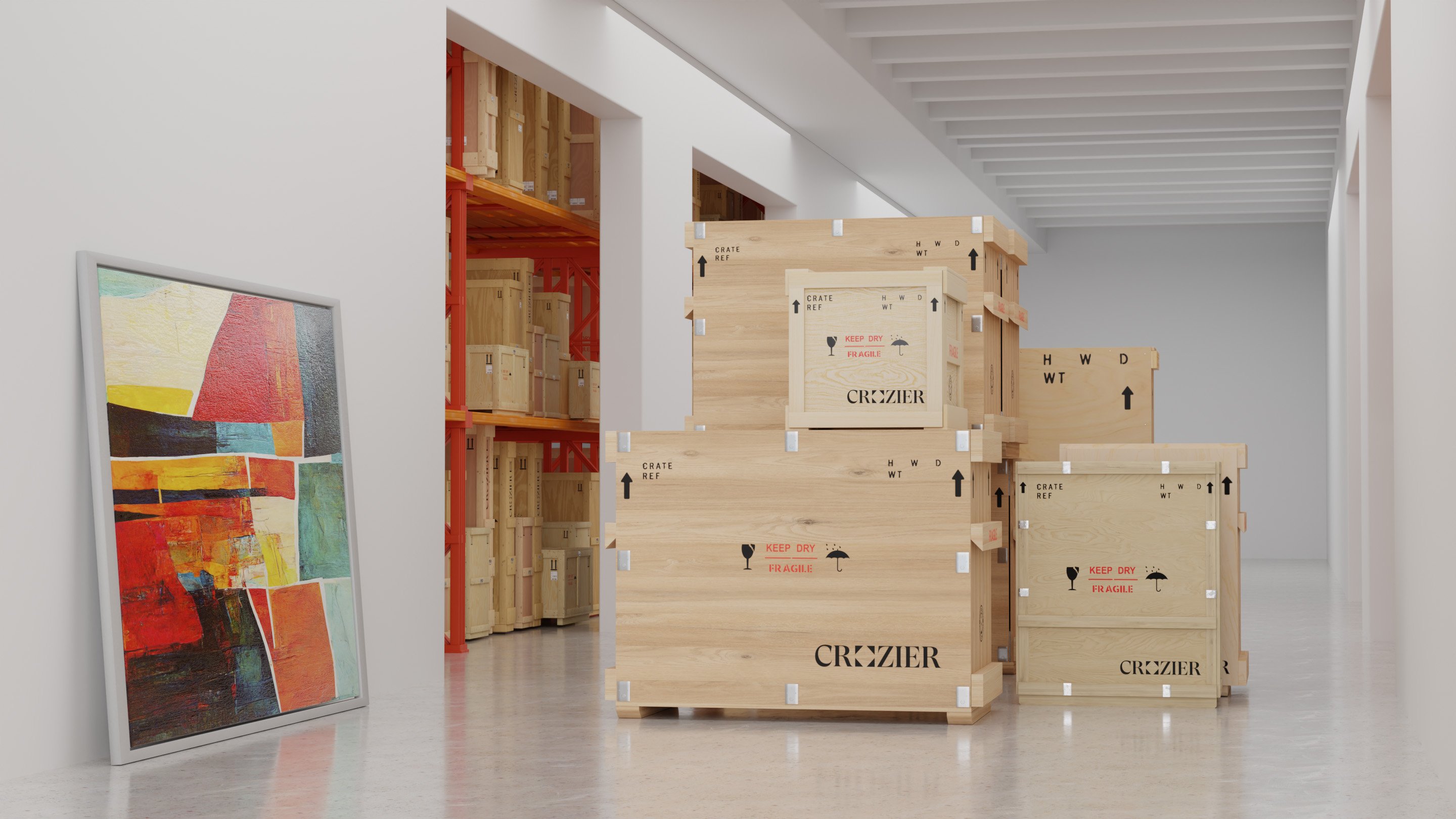 Crate in storage