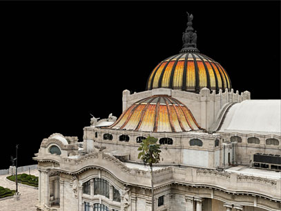 Iron Mountain and CyArk Digitally Preserve the Pallacio de Bellas Artes in Mexico - 3D render of the palace