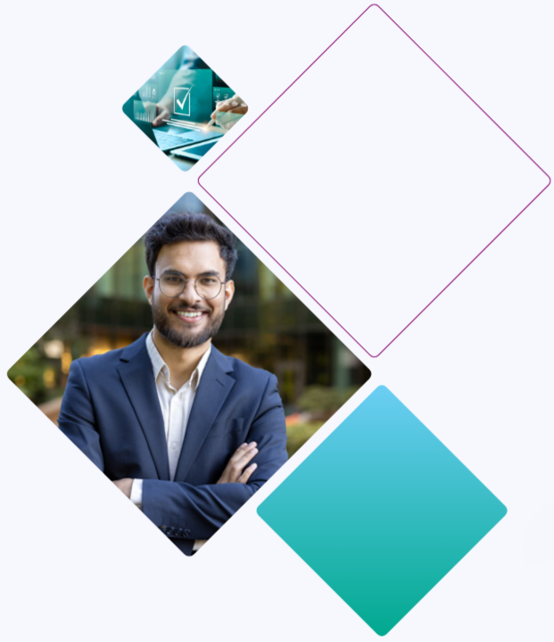 Diamond cluster with businessman
