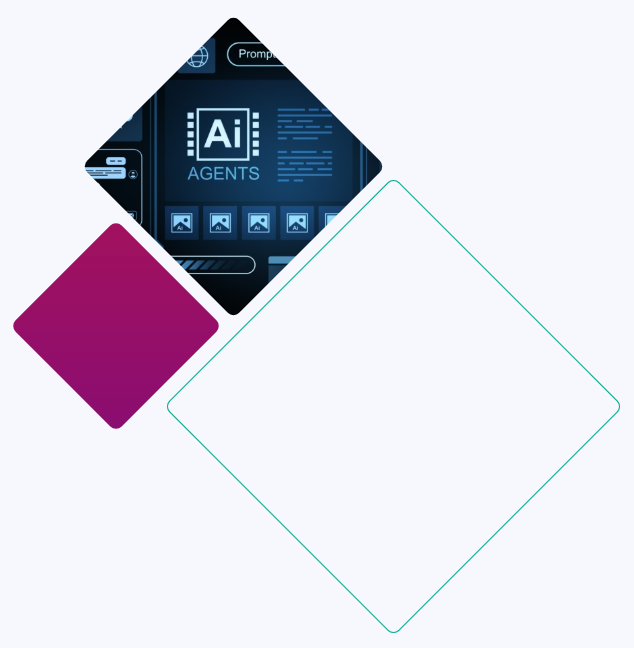 Diamond configuration with AI agents graphic