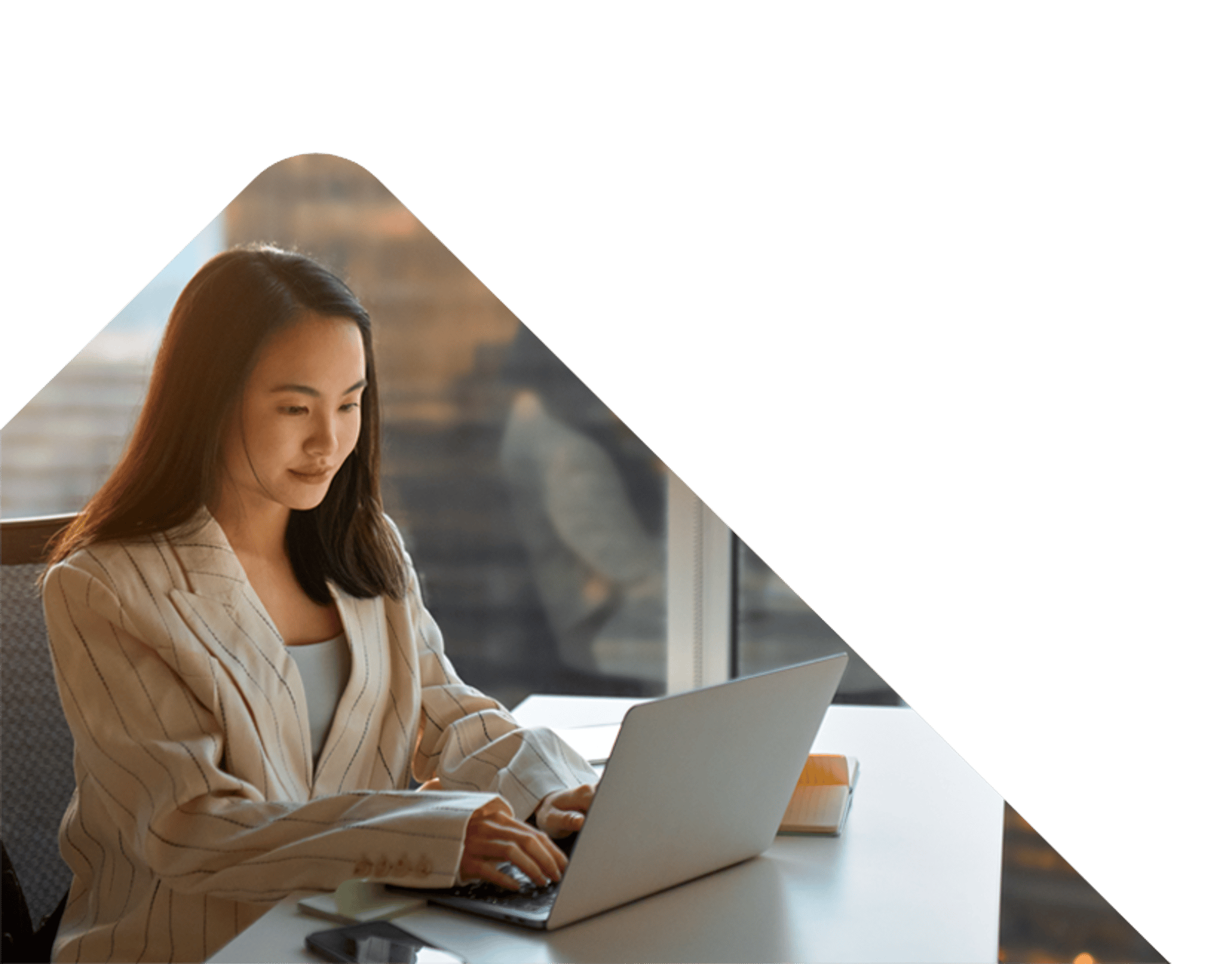Woman working on laptop