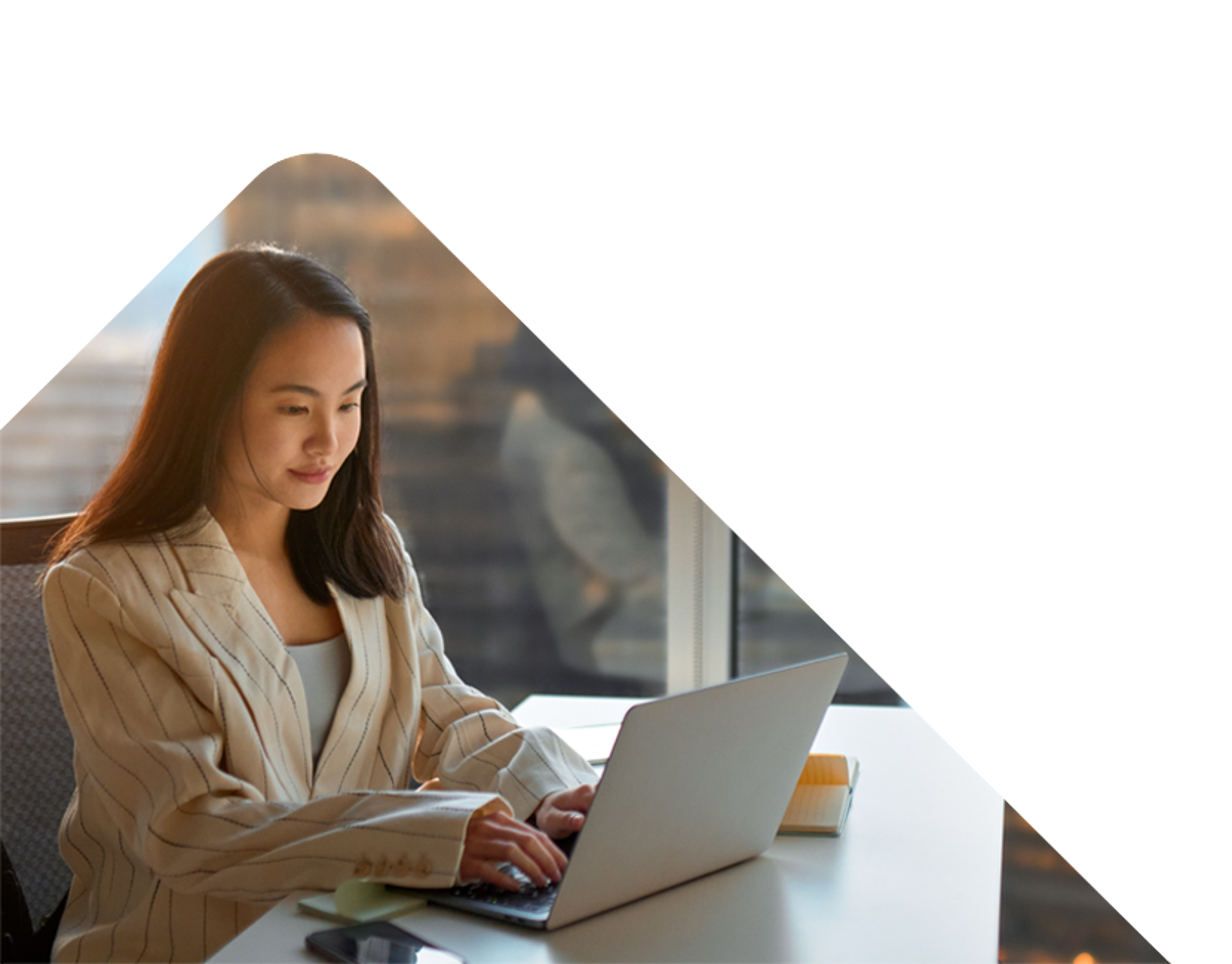 Woman working on laptop