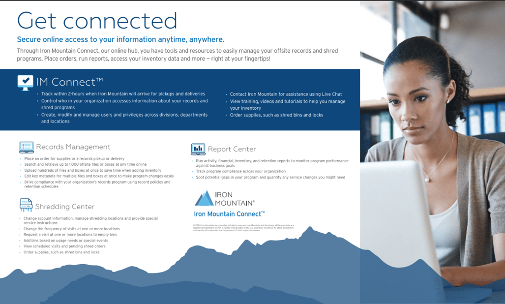 Iron Mountain connect online tools