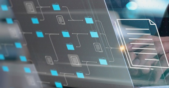 Claims processing made simple with digital mailroom - Digital datas on the laptop screen.