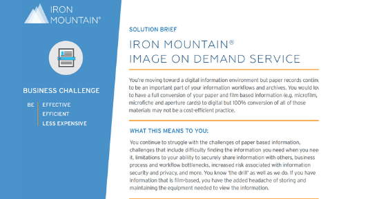 Iron Mountain® service de numérisation à la demande image on demand
