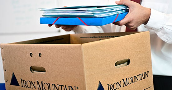 Records Management Smarts - Files into an Iron Mountain Box