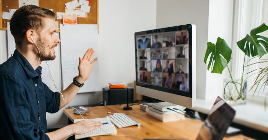 The buzz about resilience. Let’s get beyond the buzz, shall we? Worker attends an online meeting.