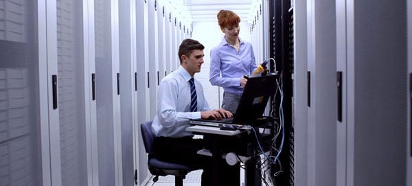Employees in a data center