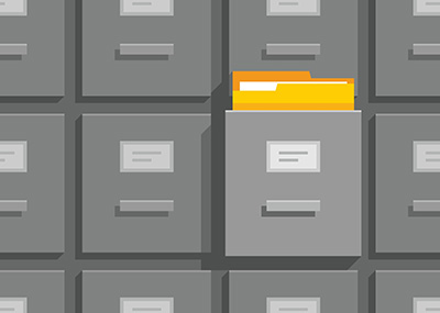 Vector art of file cabinet