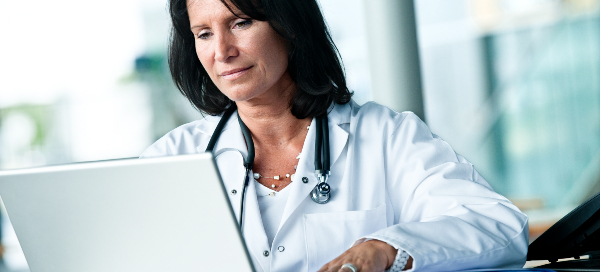 Doctor on laptop