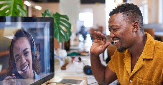Two people having a video call