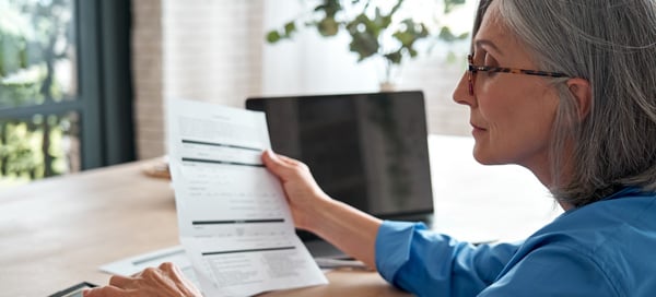 Woman reviewing documents