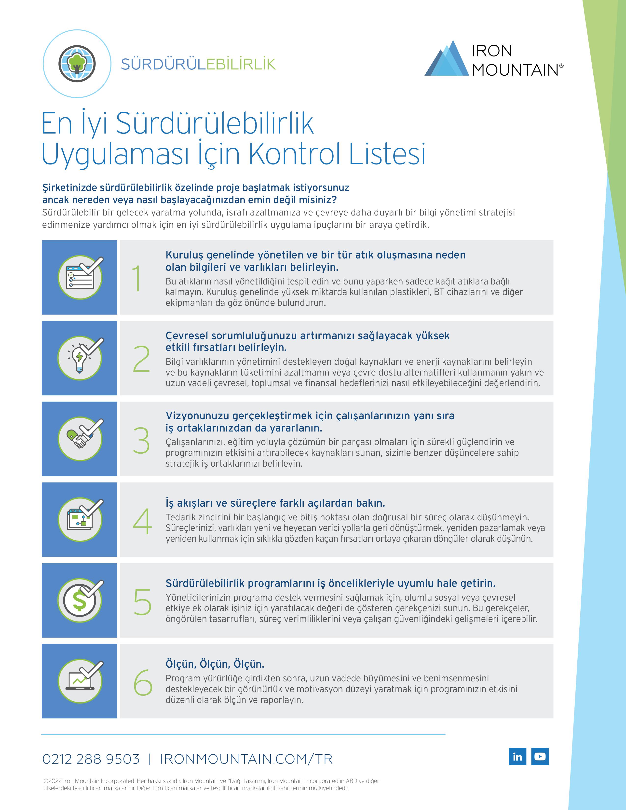 Checklist for Sustainability Best Practice infographic