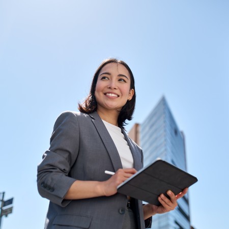 Business woman with a tablet