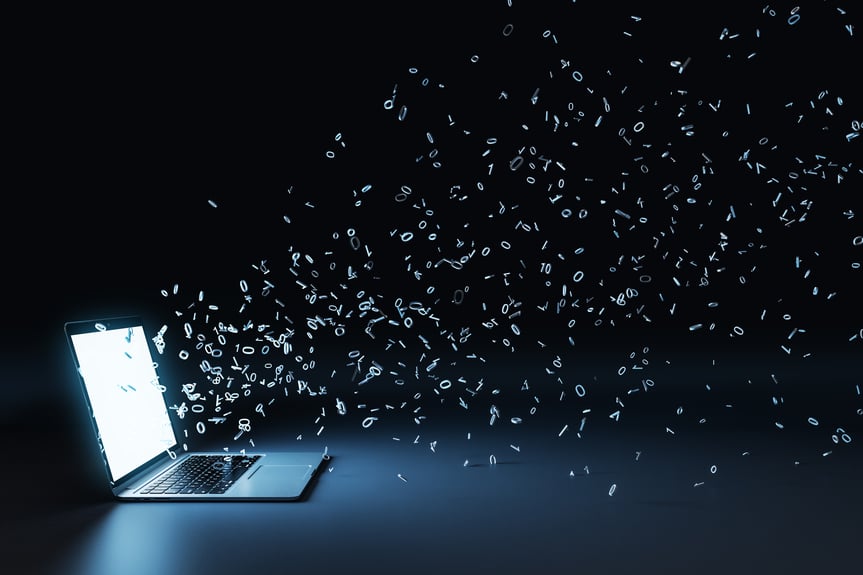Digital laptop letters