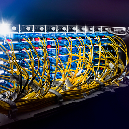 close up of wires in IM data center in arizona