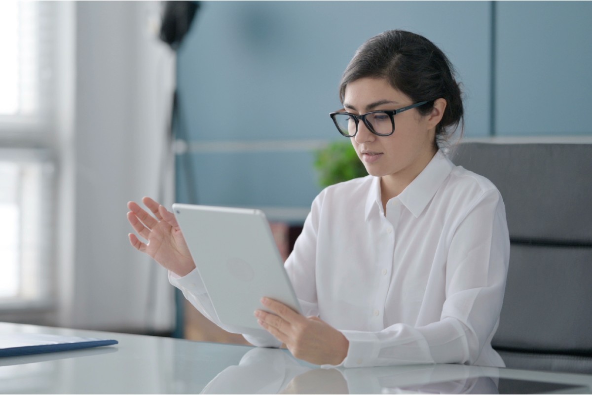 woman with a tablet