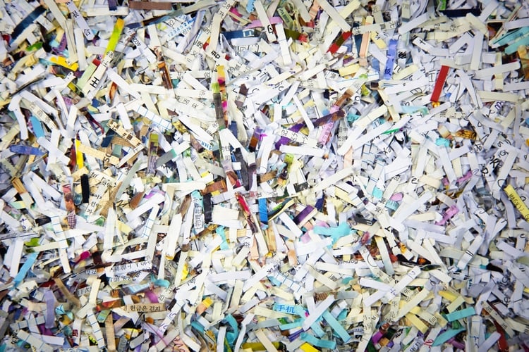 Background of a pile of shredded paper