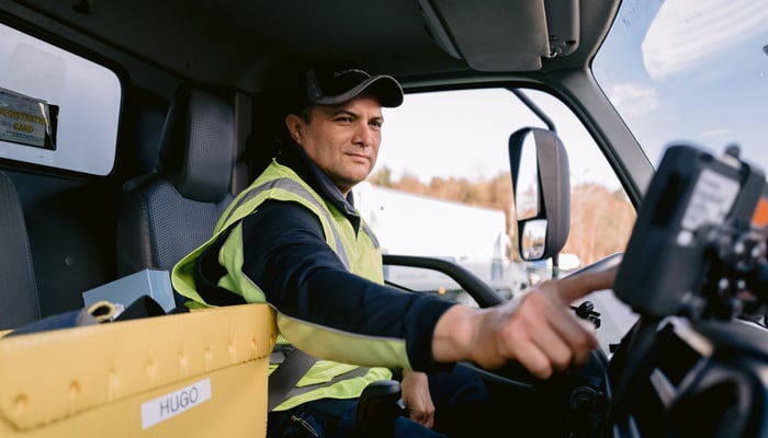 Iron Mountain driver navigating next destination