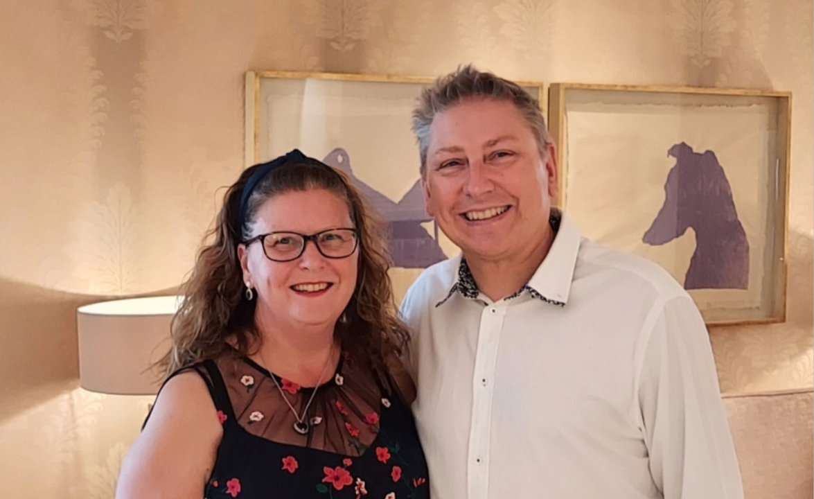 Tracey and Mark smiling for a photo