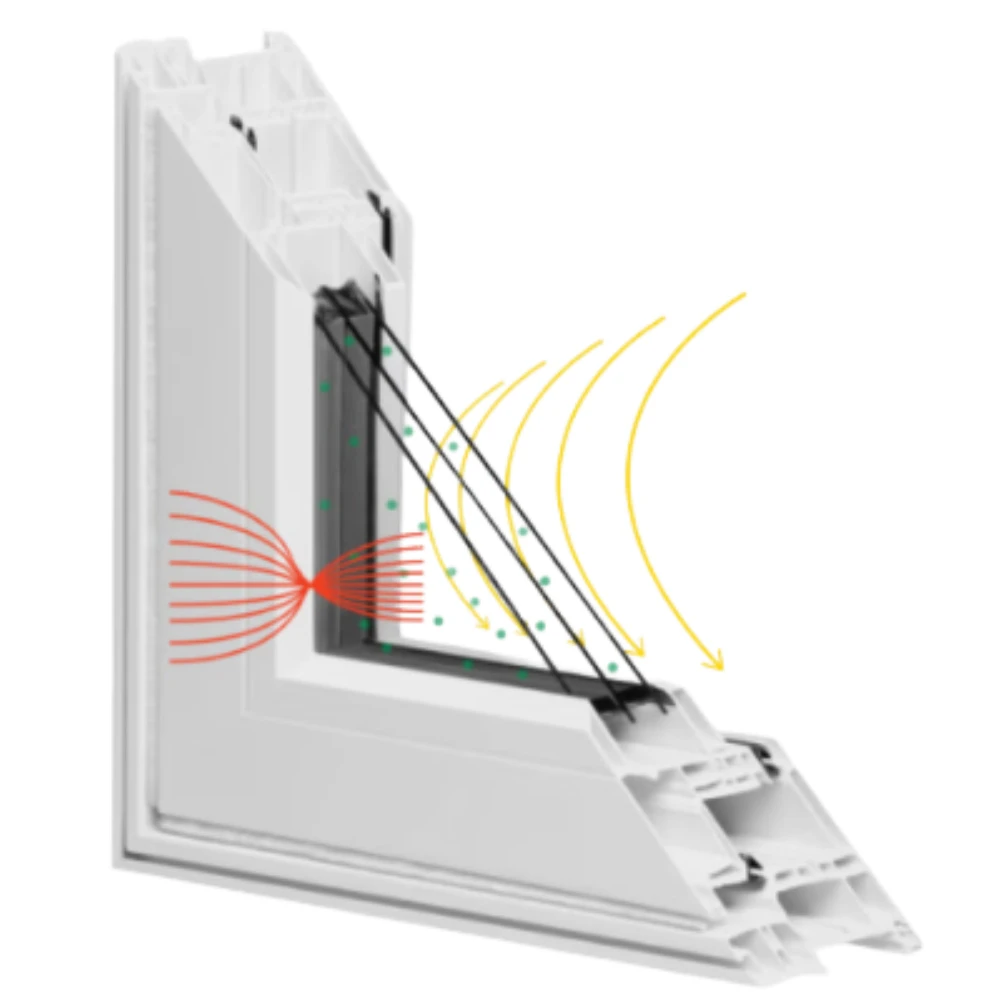 Tri-pane window illustration