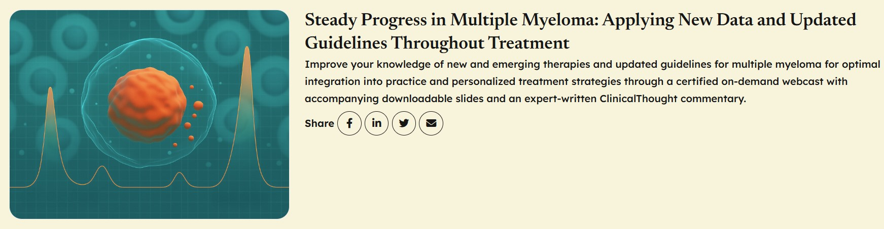 Steady progress in multiple myeloma