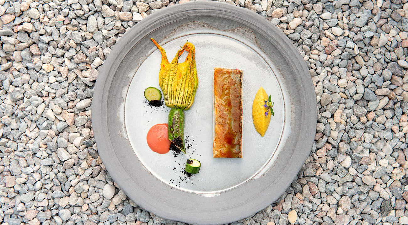 dish, Chef Federico Beretta, restaurant Feel, Como, Italy