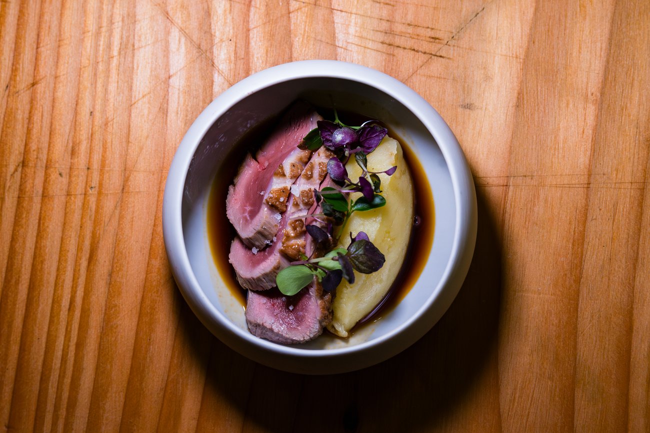 Duck breast with potato puree