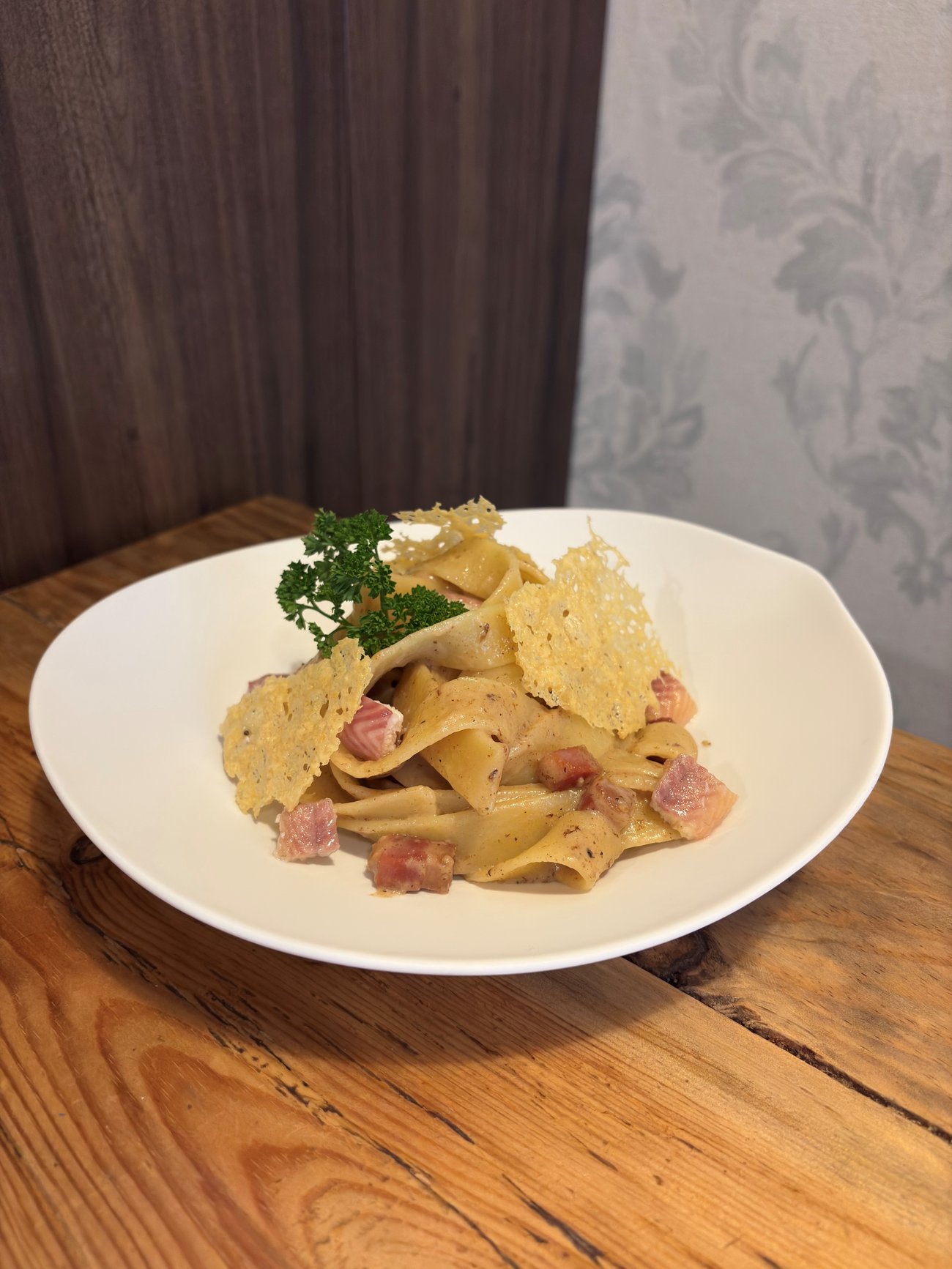 Fettuccine di Gragnano carbonara ahumada