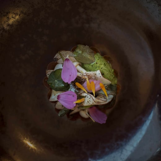 Tartelette de Champignons herbes fraiches et sapin