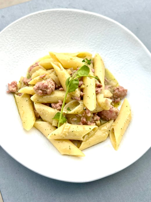 Penne a Candela di Gragnano saucisse et fenouilhui